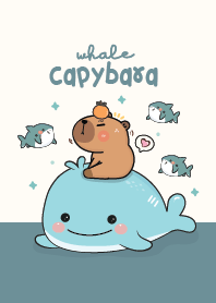 Capybara with Whale Cute :D