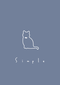 ねこシルエット。グレーブルー