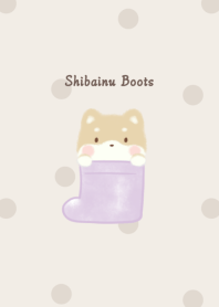 Shibainu and Boots -purple- dot