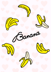 Banana - pink heart-joc