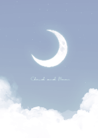 Cloud & Crescent Moon - Blue 04