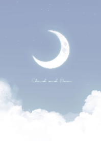 雲と三日月 - ブルー 04