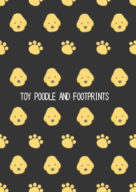 トイプードルと足跡の着せかえ ブラック