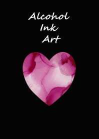 Alcohol ink art, "Love and Black".