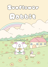 Sunflower garden of rabbits and ducks