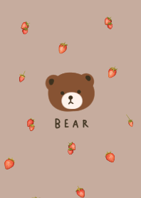 Bear and strawberry. beige.