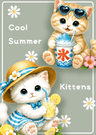 green Cool Summer Kittens