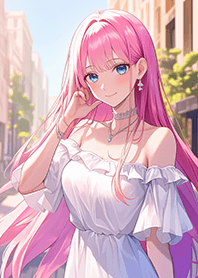 性感の粉紅長髮美女❤