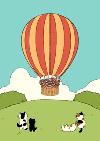 balloon and cats
