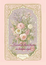 Lavender floral frame in antique style