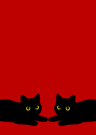 Black Cat Holiday12 on red & beige