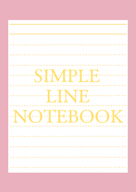 SIMPLE YELLOW LINE NOTEBOOK/ROSE PINK