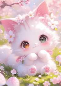 Dreamy Cherry Blossom Kitty