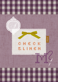 Check and Linen - wine color