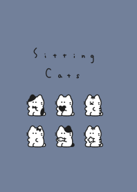 坐猫 / gray blue