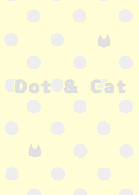 Dot & Cat*yellow & gray