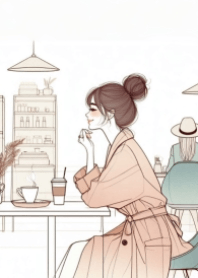 可愛的女孩和咖啡V.54