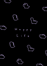 Small Dinosaur pattern(24)/black purple