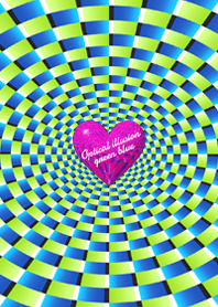Optical illusion green blue