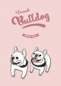 French Bulldog white / pink