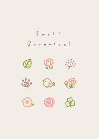 鳥さんとお花。ベージュ