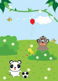 Monkey and panda theme
