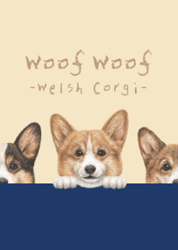 Woof Woof - Welsh Corgi 01 - NAVY BLUE