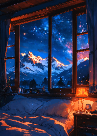 Starry sky and mountains