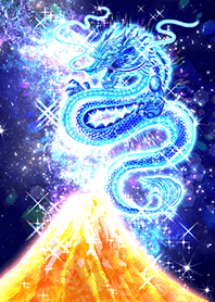 天の川に向かって運気上昇「青龍と金富士」