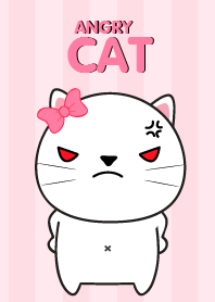 Emotions Angry White Cat Theme