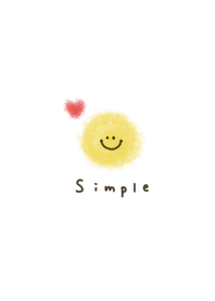 White and crayon. Smile and heart.