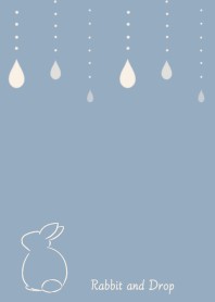 Rabbit and Drop -smoky blue-