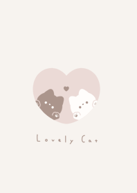 ねことハート /ピンクベージュ