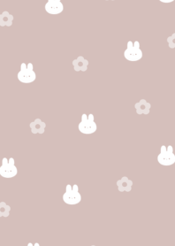 Small Rabbit and Flower pinkbeige13_2