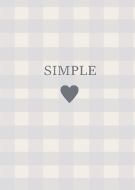 SIMPLE HEART -dustyblue check-