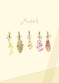 Garland autumn of dried flowers.