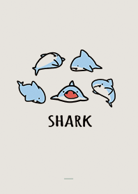 ベージュとカーキ : シンプルなサメ