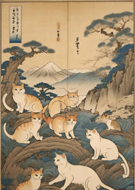 Ukiyo-e A Bunch of Cats E9CeB6