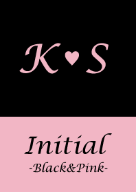 Initial "K&S" -Black&Pink-