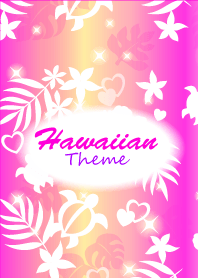 HawaiianTheme ハッピーハワイ柄2 ピンク