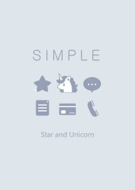 Simple Star and Unicorn Blue Gray
