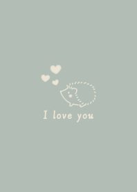 Hedgehog and Heart (smoky green)