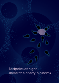 Tadpoles at night under the cherry tree