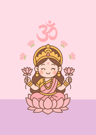 พระแม่ลักษมี เทพีแห่งความร่ำรวย2(สีชมพู)