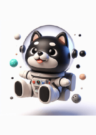 우주비행사 시바견-0227171 3D 모델