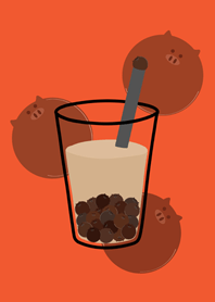 ชานมรูปหมู!(ส้ม)