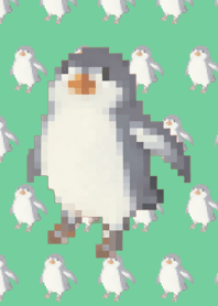 Penguin Pattern Theme Pixel Green-01