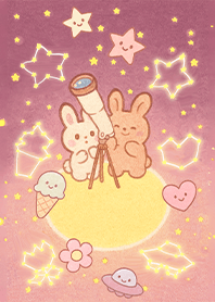 Cute Rabbit Moon Viewing 1C