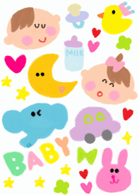 (Crayon baby white )