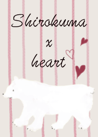 White bear x heart -red-
